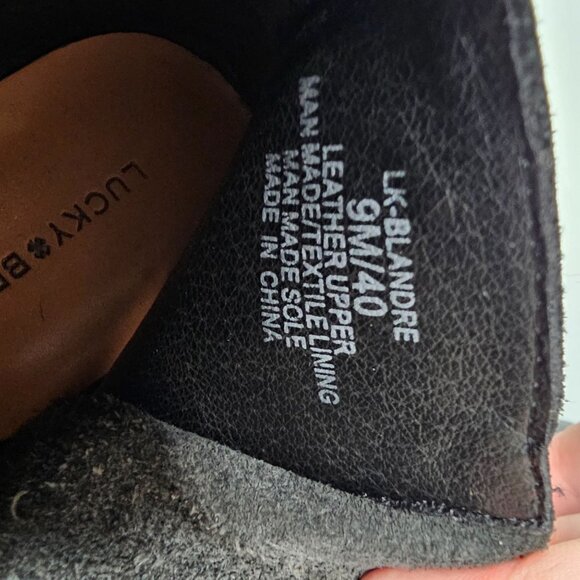 Lucky Brand Size 9 Black Leather Blandre Ankle Booties Boots Low Block Heel - Picture 9 of 10